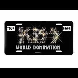 KISS World Domination Tour License Plate 2003 2004 Band Metal Collectible